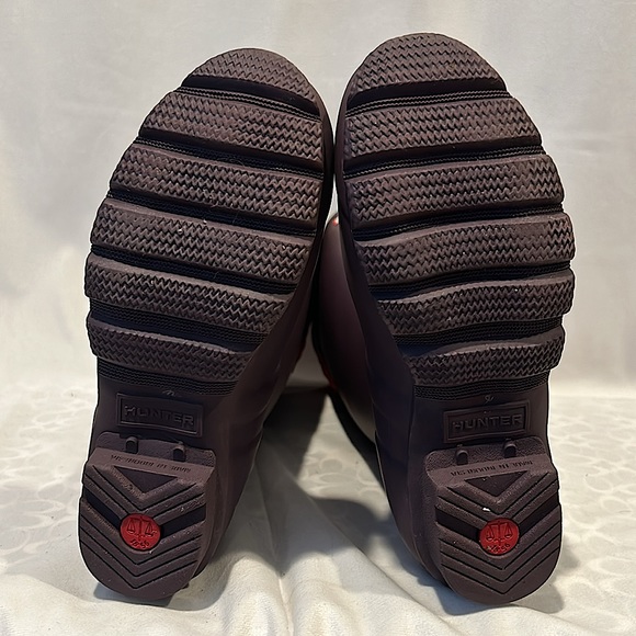 Hunter Purple Red Buckle Tall Rain Boots Shoes **Size 7** ☔️☔️ - Picture 7 of 8